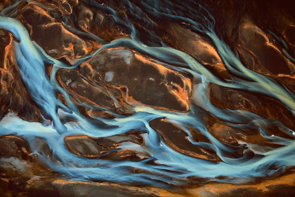 © Yann Arthus-Bertrand, Détail de la rivière Pjorsa, Islande