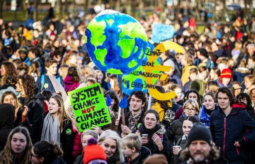 marche pour le climat jeunes pays bas