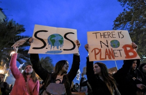 Des manifestants pour le climat à Santiago le 24 mai 2019 © AFP/Archives Martin BERNETTI