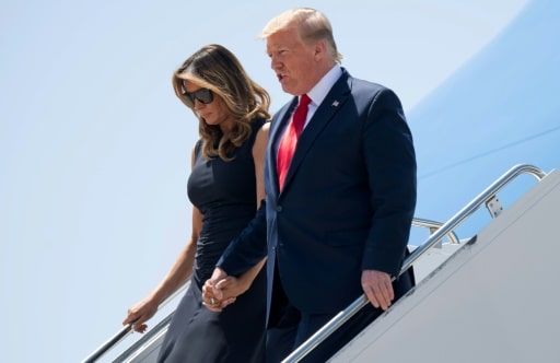 Donald Trump et la Première Dame Melania Trump arrivent à El Paso, au Texas, le 7 août 2019 © AFP SAUL LOEB