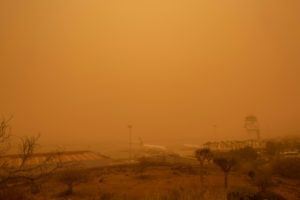 tempête de sable sur les îles Canaries