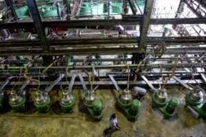 centrifugeuses à l'usine de caoutchouc Surat Thani, Thaïlande