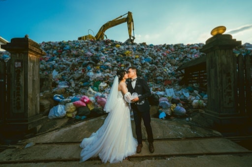 taiwan déchets plastiques photo de mariage