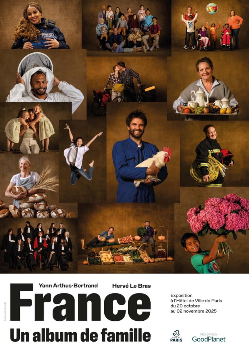 exposition france un album de famille yann arthus bertrand hervé le bras livre film expo paris mairie toussaint 2025