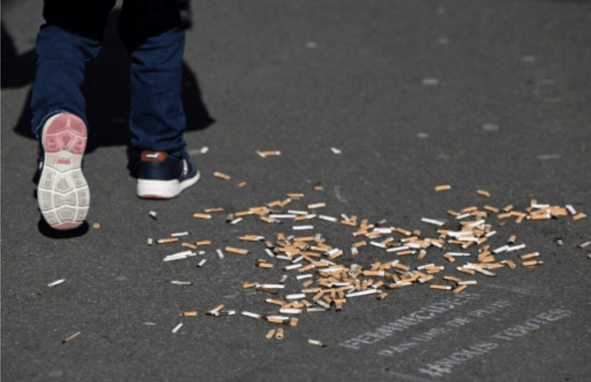 Mégots cigarettes pollution France