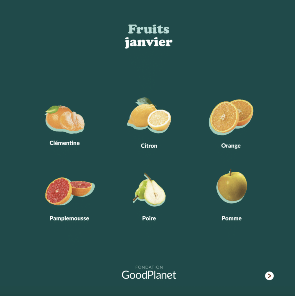 fruits de saison janvier