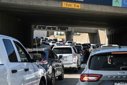 Embouteillage sur une autoroute à Houston, le 26 novembre 2026 au Texas© AFP/Archives RONALDO SCHEMIDT